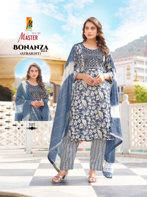 Bonaza vol 5 by Master Capsule printed designer readymade suit collection with low price readymade suit catalogs