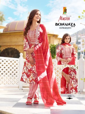 Bonaza vol 5 by Master Capsule printed designer readymade suit collection with low price readymade suit catalogs