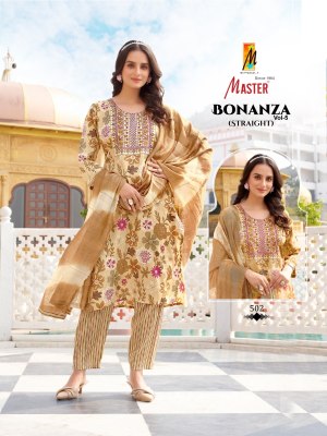 Bonaza vol 5 by Master Capsule printed designer readymade suit collection with low price readymade suit catalogs