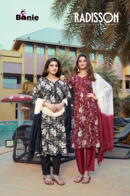 Bonie Radisson Vatican Print Kali Kurti with Pant And Dupatta Wholesale  wholesale catalogs