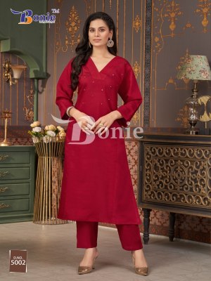 Bonnie Naina Vol 5 Premium Viscose Embroidery Work Top Plazzo Set Wholesale kurtis catalogs