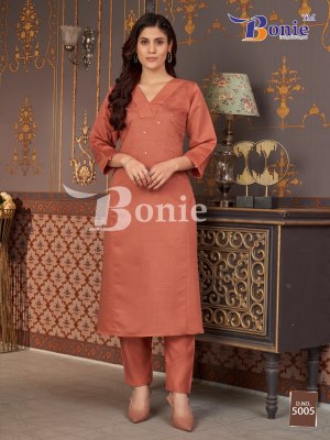 Bonnie Naina Vol 5 Premium Viscose Embroidery Work Top Plazzo Set Wholesale kurtis catalogs