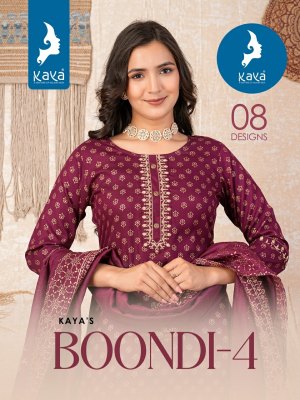 Boondi 4 by Kaya reyon printed best designed readymade suit catalogue at low rate Kaya kurti