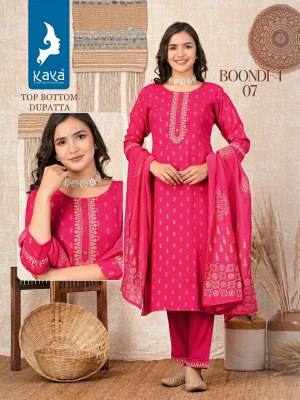 Boondi 4 by Kaya reyon printed best designed readymade suit catalogue at low rate readymade suit catalogs