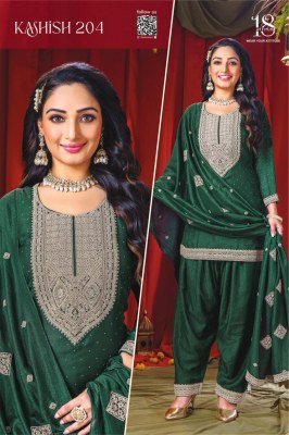 Brand 18 Attitude Kashish Vol 02 Premium Vichitra Silk Kurti Dupatta with Farshi Salwar Karwachauth And Diwali Collection Wholesale kurtis catalogs