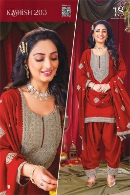 Brand 18 Attitude Kashish Vol 02 Premium Vichitra Silk Kurti Dupatta with Farshi Salwar Karwachauth And Diwali Collection Wholesale kurtis catalogs