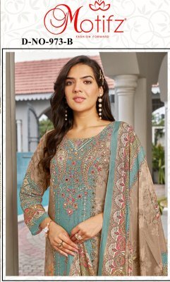 Brand Motifz Design No-973 Pure Viscose Maslin Digital Print Dress Material with Khatli Work Wholesale Ethnic Fabric wholesale catalogs