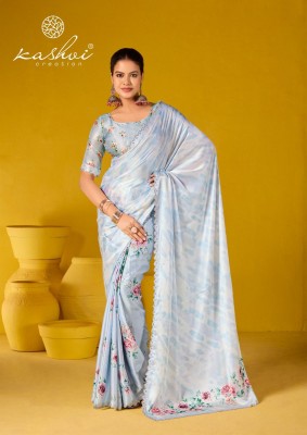 Brookiyn vol 2 by Kashvi satin georgette with Jharkan work fancy saree with blouse  sarees catalogs