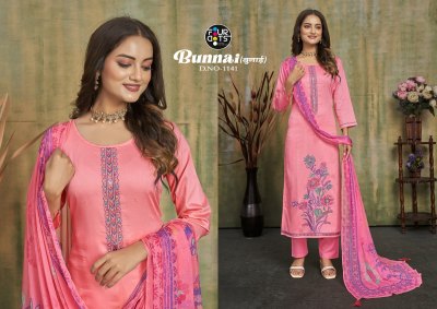 Bunnai by Fourdots pure jam cotton heavy work dress material catalogue at affordable rate Fourdots