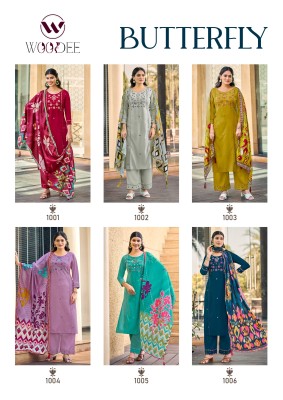 Butterfly by Woodee Premium Quality 3 piece kurti bottom with dupatta catalogue at low rate readymade suit catalogs