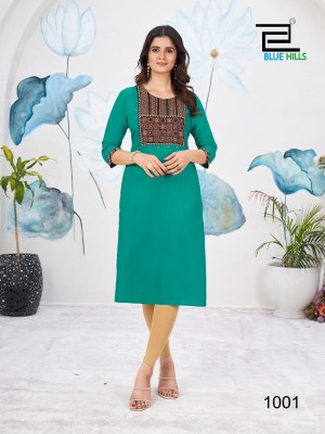 Cadbury by Blue hills reyon fancy kurti catalogue with neck designe kurtis catalogs