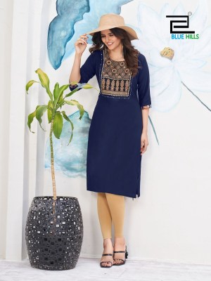 Cadbury by Blue hills reyon fancy kurti catalogue with neck designe kurtis catalogs