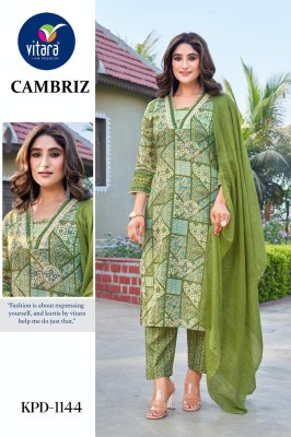 Cambriz by pic and choose slub cotton printed kurti pant and dupatta catalogue readymade suit catalogs