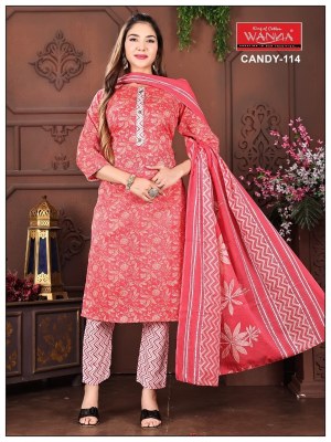 Candy by Wanna fancy printed cotton kurti pant and dupatta catalogue at affordable rate readymade suit catalogs