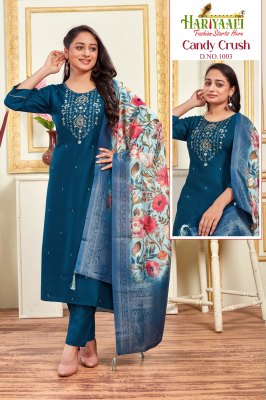 Candy crush vol2 by Hariyali Beautiful embroidered kurti pant and dupatta catalogue readymade suit catalogs