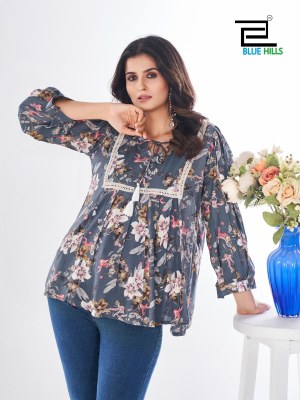 Cappuccino vol 3 by Blue hills Heavy wrinkle reyon short top catalogue at affordable rate western wear catalogs