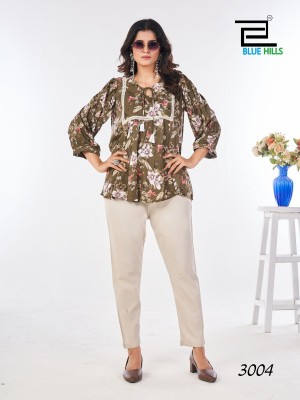 Cappuccino vol 3 by Blue hills Heavy wrinkle reyon short top catalogue at affordable rate western wear catalogs