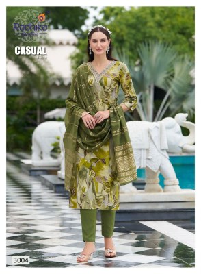 Casual vol 3 by radhika life style reyon printed fancy embroidered kurti pant and dupatta collection readymade suit catalogs