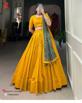 Celebrate New Collection Navratri style lovely printed cotton lehenga choli With Purse  Wholesale Single