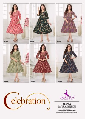 Celebration by Mayra Pure Heavy chanderi modal printed kurti catalogue at affordable rate kurtis catalogs