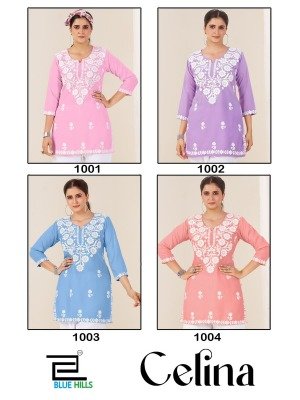Celina by Blue Hills Heavy Embroidered reyon work western top collection at amavi expo western wear catalogs