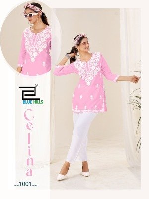 Celina by Blue Hills Heavy Embroidered reyon work western top collection at amavi expo western wear catalogs