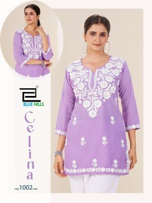 Celina by Blue Hills Heavy reyon embroidered short top collection with low rate western wear catalogs