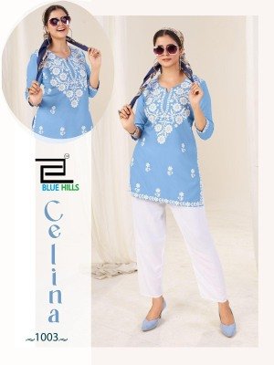 Celina by Blue Hills Heavy reyon embroidered short top collection with low rate western wear catalogs