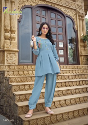 Celina by Karissa Premium Fancy Top with Afghani Bottom co ord set catalogue at wholesale rate Size wise Combo Set