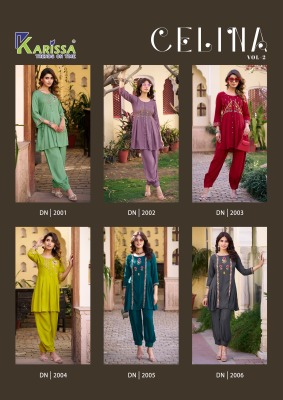 Celina vol 2 by Karissa Premium Pure reyon Short top with Afghani Collection at affordable rate readymade suit catalogs