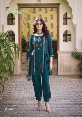 Celina vol 2 by Karissa Premium Pure reyon Short top with Afghani Collection at affordable rate readymade suit catalogs