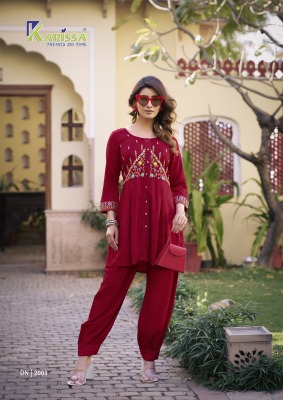 Celina vol 2 by Karissa Premium Pure reyon Short top with Afghani Collection at affordable rate readymade suit catalogs