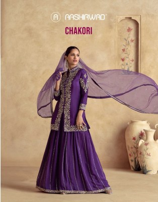 Chakori by Aashirwad creation premium chinon silk fancy sharara suit collection Aashirwad Creation 