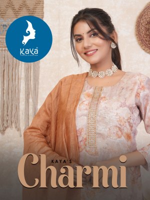 Charmi by Kaya Fancy Chanderi digital printed kurti pant and dupatta catalogue at affordable rate Kaya kurti