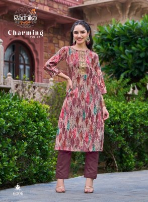 Charming vol 6 by Radhika life style Modal chanderi with work kurti catalogue at affordable rate kurtis catalogs