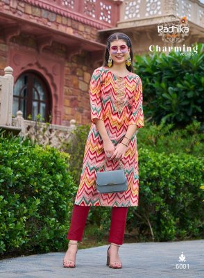 Charming vol 6 by Radhika life style Modal chanderi with work kurti catalogue at affordable rate kurtis catalogs