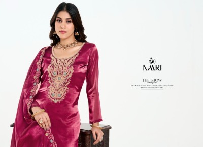 Charvi by Naari launch pure zimichu silk unstitched salwar suit catalogue at low rate  salwar kameez catalogs