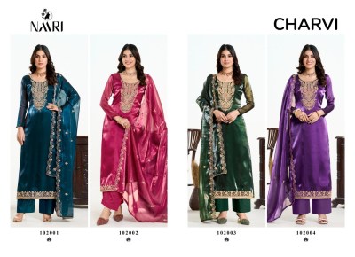 Charvi by Naari launch pure zimichu silk unstitched salwar suit catalogue at low rate  salwar kameez catalogs