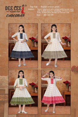 Chcobar by Deecee Reyon Flared long printed kurti catalogue at amaviexpo kurtis catalogs