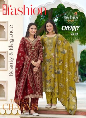 Cherry vol 3 by radhika lifestyle modal chanderi printed readymade suit catalogue wholesale catalogs