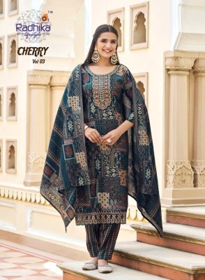 Cherry vol 3 by radhika lifestyle modal chanderi printed readymade suit catalogue readymade suit catalogs