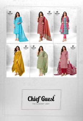 Chief guest vol 35 by Deeptex heavy cotton printed unstitched suit collection dress material catalogs