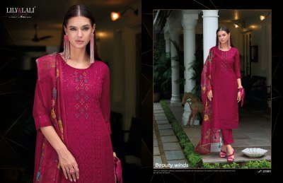 Chikankari vol 3 by Lily and lali fancy handwork designer readymade suit catalogue at amaviexpo readymade suit catalogs