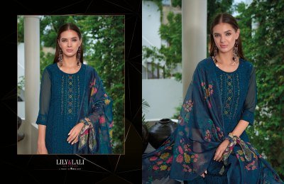 Chikankari vol 3 by Lily and lali fancy handwork designer readymade suit catalogue at amaviexpo readymade suit catalogs