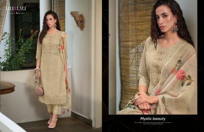 Chikankari vol 3 by Lily and lali fancy handwork designer readymade suit catalogue at amaviexpo readymade suit catalogs