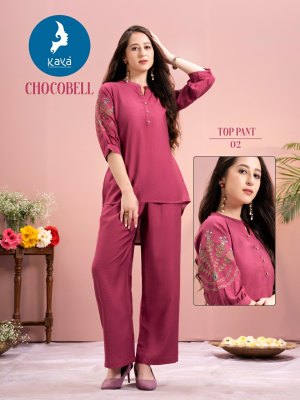 Chocobell by Kaya Vatican Silk Co ord set catalogue at wholesale rate Size wise Combo Set