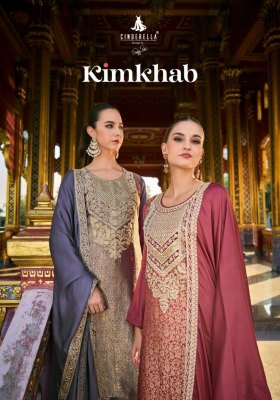 Cinderella by Kimkhab pure banarsi jaquared embroidered unstitched salwar kameez catalogue at wholesale price Cindrella 