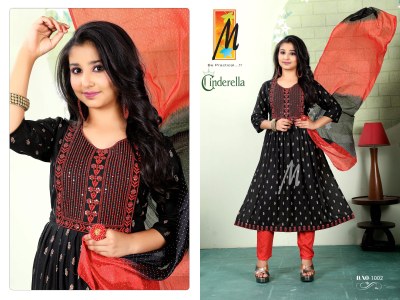 Cinderella by Master Heavy Reyon Gold Printed Flared Kurti pant and Dupatta Catalogue readymade suit catalogs