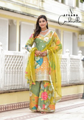 Cindrella by Afsana real chinon silk digital printed fancy sharara suit catalogue fancy sharara suit Catalogs