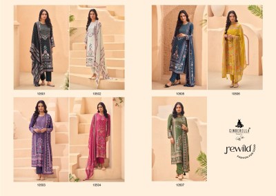 Cindrella by Rewild pure muslin digital printed with handwork unstitched dress material catalogue salwar kameez catalogs